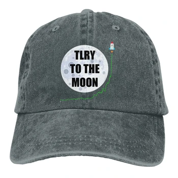 Регулируема Однотонная бейзболна шапка TLRY To The Moon От Промит Памук WSB WallStreetBets Bitcoin Спортна дамска Шапка