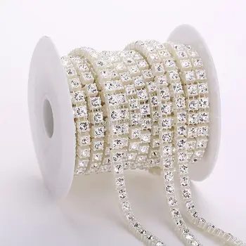 10 ярда 6 мм кристал планински кристал, перлена верижка САМ венец сватбена украса перлена верижка от мъниста