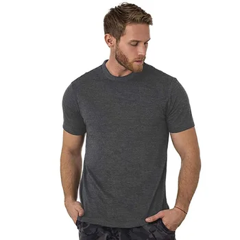 Брой 2-7550-100% Тончайшая тениска от мериносова вълна, мъжка тениска с базов слой, Впитывающая влагата, Дишаща, бързосъхнеща, без аромат, без сърбеж, Размерът на САЩ