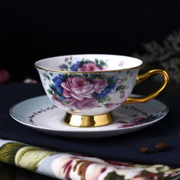 Елегантна Цветна Порцеланова чашата за Кафе с Деколью, елегантен Чай и Прибори за Сватбен Подарък