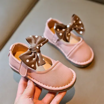 Пролет-есен обувки за момичета, обувки принцове с голяма пеперуда и възел, детски обувки на равна подметка, скъпа празнична обувки за деца, Mary Janes, от 1 до 5 години