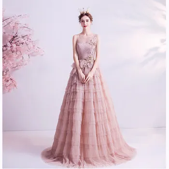 100% истински розова торта с волани и бродерия, придворное средновековна рокля от епохата на Възраждането, рокля на кралица Викторианската епоха/Мари/драма/бална рокля