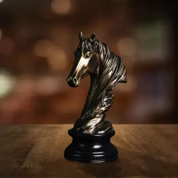 Статуетка на скулптура статуи бюст Главата на коня Статуетка на скулптура за украса украса за масата