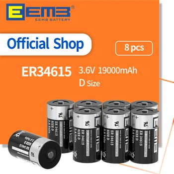 EEMB 8 БР 3,6 D Размер на Литиеви Батерии ER34615 19000 ма Неперезаряжаемая Батерия за Електрически/Водна Брояч Домашен Монитор Аларма