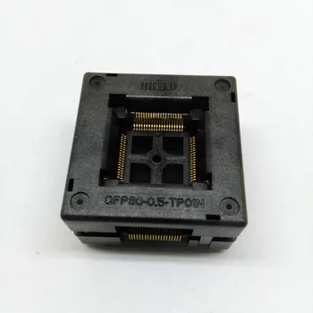 TQFP80 FQFP80 QFP80 OTQ-80-0.5-02 Burnout в Тестов гнездото Стъпка 0,5 mm IC Размер на корпуса 12x12 мм Тест адаптер