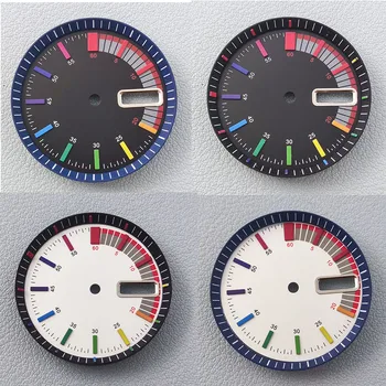 Циферблат NH36 с потребителски логото на rainbow цветен циферблат 28,5 мм, подходящ за подмяна на аксесоари за часовници с механизъм NH36