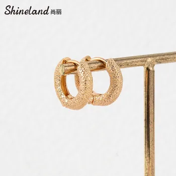 Shineland Реколта Прост Кръг Обеци-Халки За Жени Модни Вечерни Златото Е Метал Цвят Brincos Модни Бижута Подарък За Момичета Женски