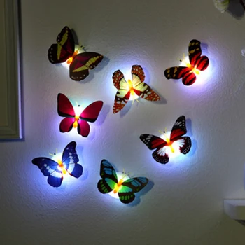 Led Пеперуди 3D Стикери За Стена Нощно Лампа Светещи Стикери За Стени, Стикери за Декорация на Дома, Домашен Празничната трапеза Стенен Декор