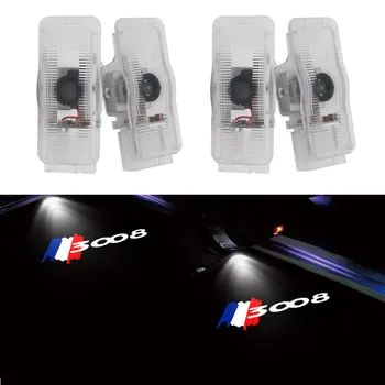 2 бр Вратата на Колата Добре дошли Led Светлина За Peugeot 3008 Shadow Лампа Логото на Лазерен Проектор Илюзорен Светлина Аксесоари