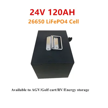 Водоустойчива ползи 26650 LiFePO4 литиева батерия на слънчева енергия три колела електрически мотор голф колички 24V 120AH AGV АВТОБУСА с заряжателем 24v 20A