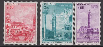 3 бр./компл. Нова Пощенска Марка Монако 1972 Венеция Ландшафтна Архитектура Гравиране Марка MNH