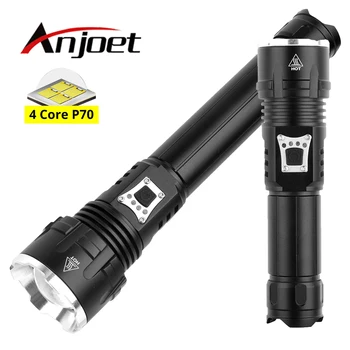 Anjoet XHP90.3 мощен led фенерче, 26650, Акумулаторна батерия тактически фенер xhp90 usb flash фенер xhp70 лампа за къмпинг