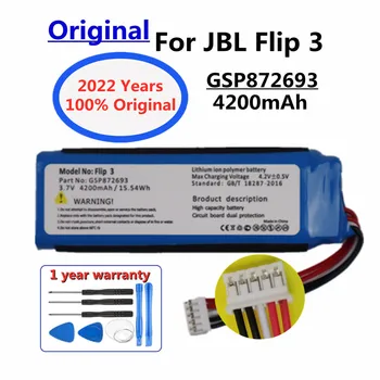 2022 година 100% Оригинална Батерия За Динамиката на GSP872693 За JBL Flip 3 Flip3 4200 mah Специално издание на Bluetooth Аудио Bateria 
