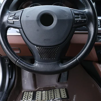 Интериора на Колата е от Въглеродни Влакна Волана 3D Стикери Капак Завърши Аксесоари За BMW Серия 5 F10 F18 2011-2017