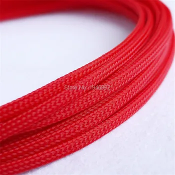 Червено - Висококачествен 4 мм Плетени ДОМАШНИ-Разширение на Участъка С висока Плътност Черупки Плетени Cable Ръкави