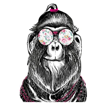 Длинношерстный Орангутан Животни Кръпка Железни Етикети Ленти За Дрехи САМ да Пере Дрехи на Топлопреминаване на Нови